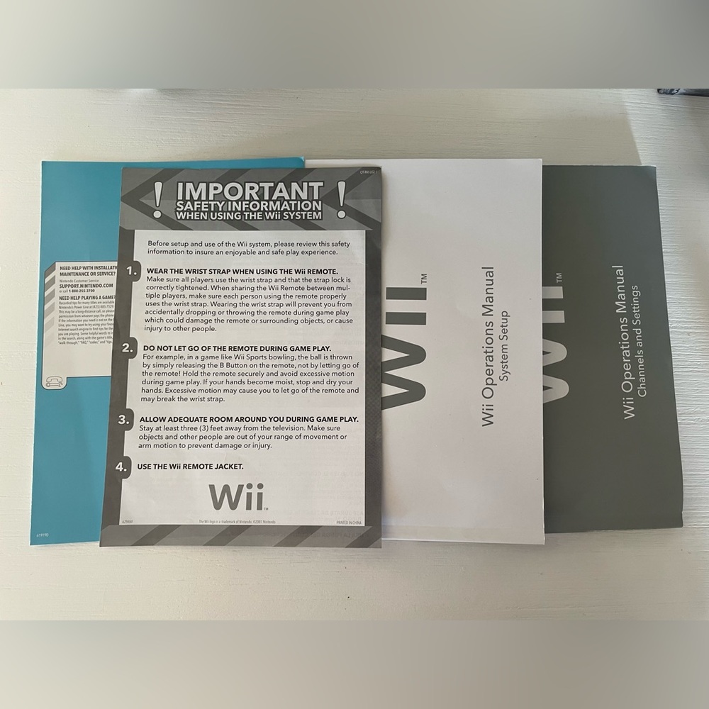 Nintendo Wii System Operations Manual Set-up Inserts Complete Original